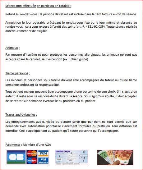 Règlement Intérieur du cabinet Ostéo Lionel GUERIN Cugnaux Site